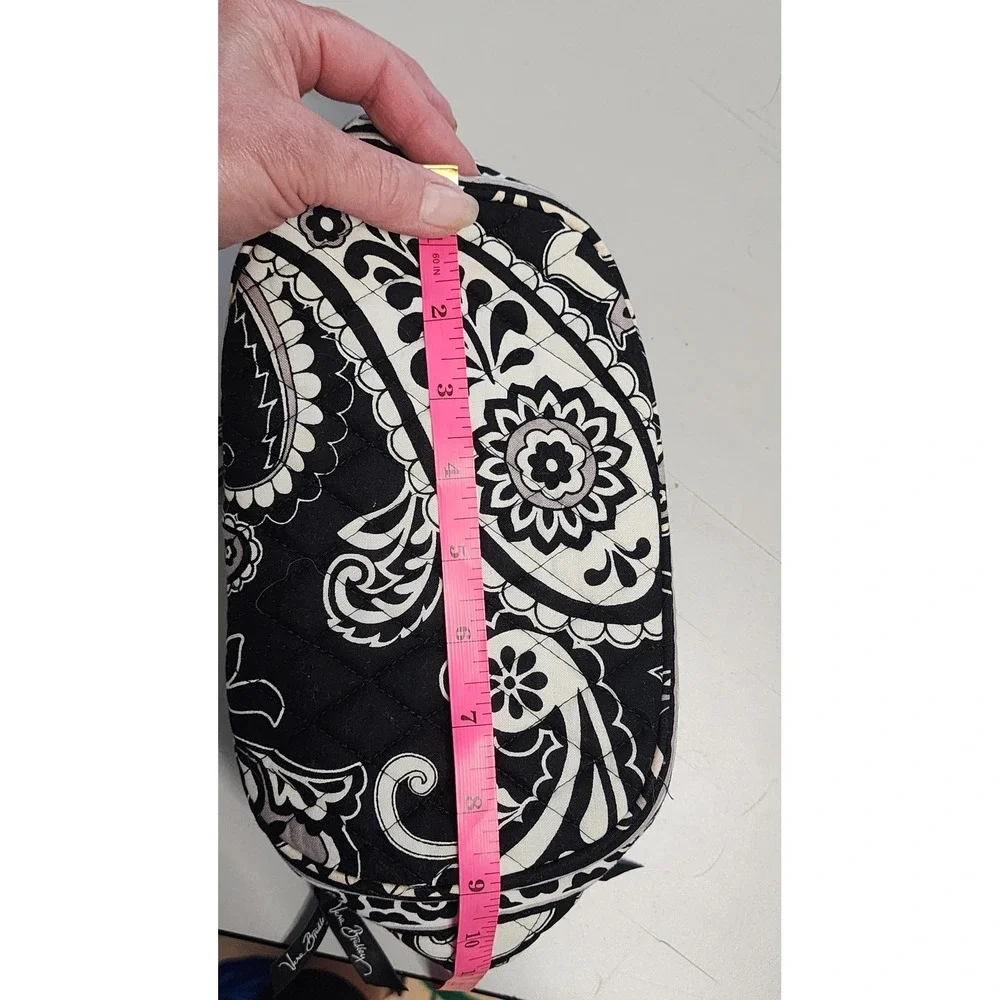 Vera Bradley Cosmetic Bag Women Small Black White Excellent